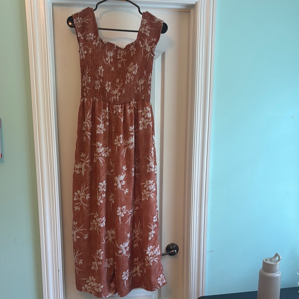 Floral Rust Sleeveless JUMPSUIT